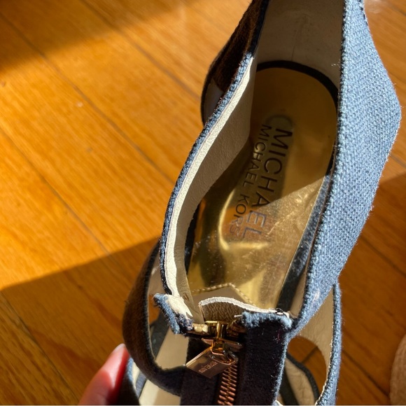 Michael Kors Denim Wedges with Zipper - Picture 7 of 9